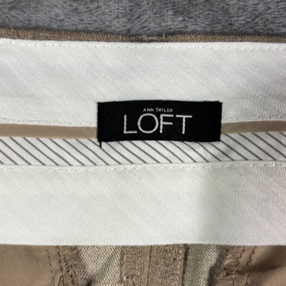 Ann Taylor LOFT Marisa Trouser Tan Khaki Wide Leg Dress Pants Size 4 - Picture 7 of 11